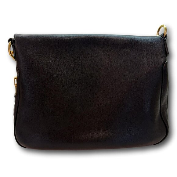 Retired  Tom Ford Jennifer Large Double Zip Shoulder Bag Black Grained Leather - Picture 6 of 16